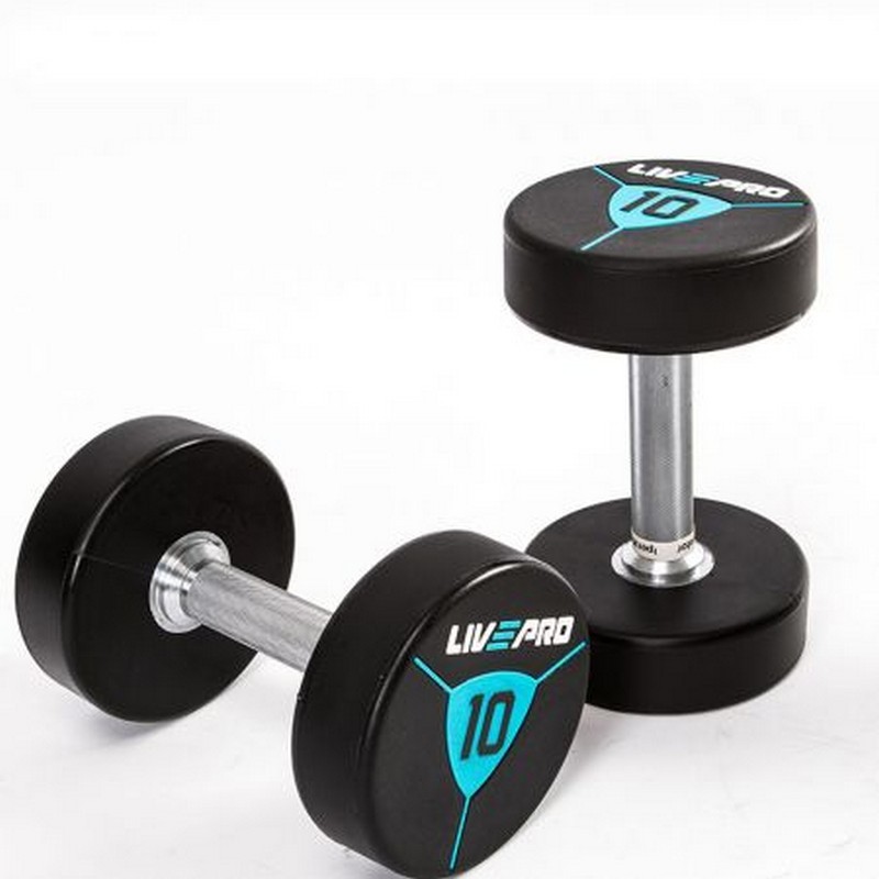 Гантели в уретане 32 кг Live Pro Premium Urethane Dumbbells LP8000-32 800_800