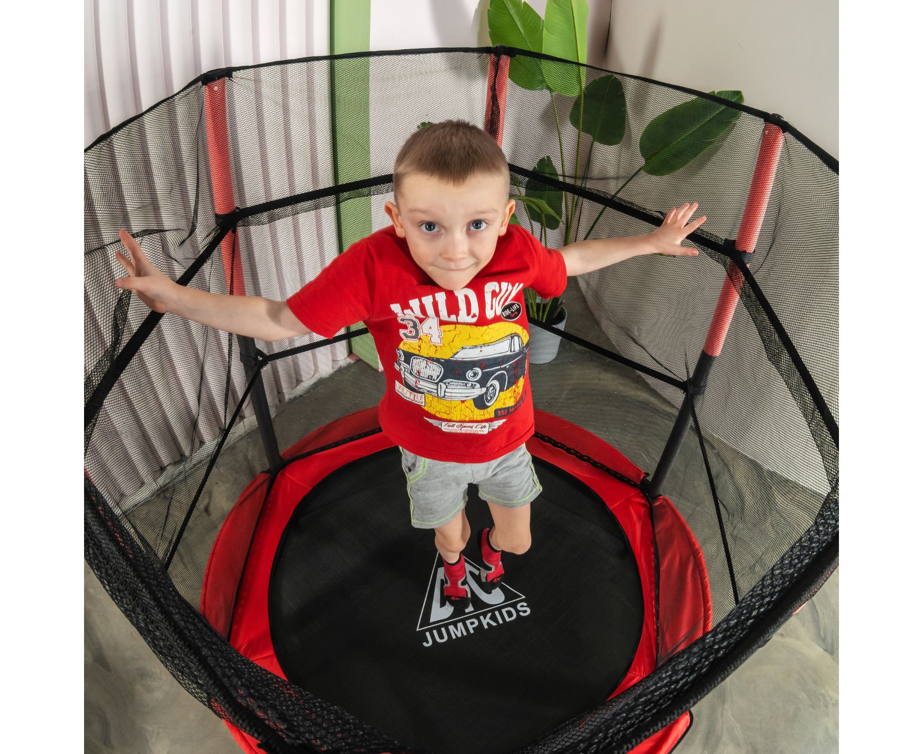 Батут DFC Jump kids 55" (137см) 55INCH-JD-RG красно-серый 1834_1500