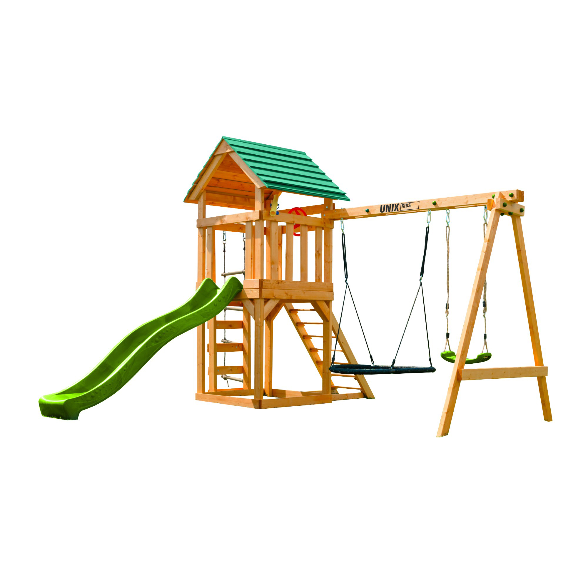 Детский игровой комплекс Unix Kids (6 in 1) PLU6IN1LG Light Green 2000_2000