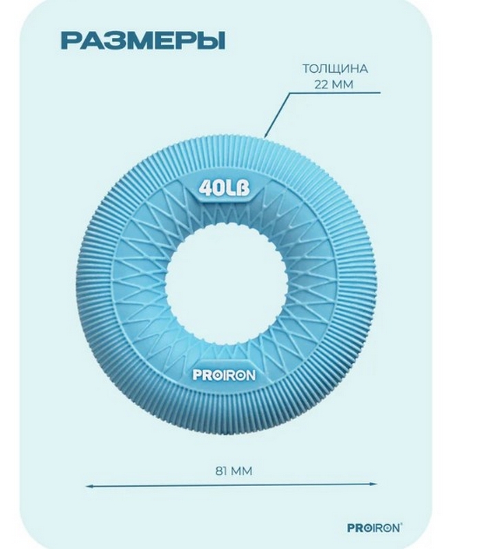 Эспандер кистевой 18кг PROIRON ЭК18 синий 713_800