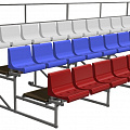 Трибуна трехрядная 170 мест мобильная (пластик.сиденья триколор) ФСИ 6525 120_120